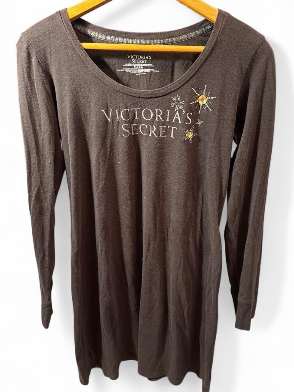 Victoria's Secret Brown Long Sleeve Logo Sleepwear with Embellishments